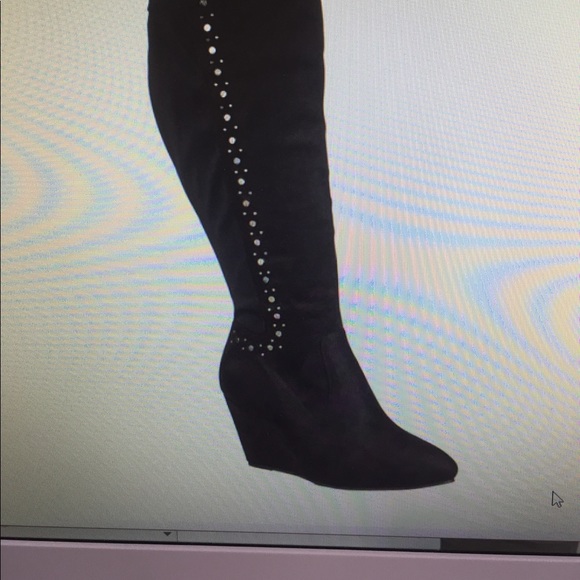 Shoes - Crawford studded over the knee boot 9 wide black